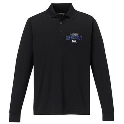 S.O.U.T.H.E.R.N Connecticut State Owls Est. Date Performance Long Sleeve Polo