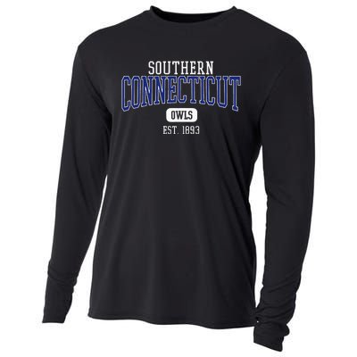 S.O.U.T.H.E.R.N Connecticut State Owls Est. Date Cooling Performance Long Sleeve Crew