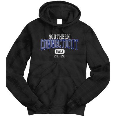 S.O.U.T.H.E.R.N Connecticut State Owls Est. Date Tie Dye Hoodie