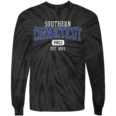 S.O.U.T.H.E.R.N Connecticut State Owls Est. Date Tie-Dye Long Sleeve Shirt