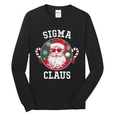 Sigma Claus Santa Funny Christmas Rizz Male The Rizzler Meme Tall Long Sleeve T-Shirt