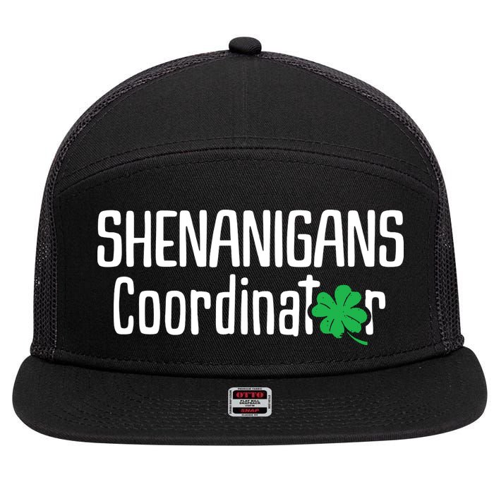 Shenanigans Coordinator St Patrick's Day 7 Panel Mesh Trucker Snapback Hat