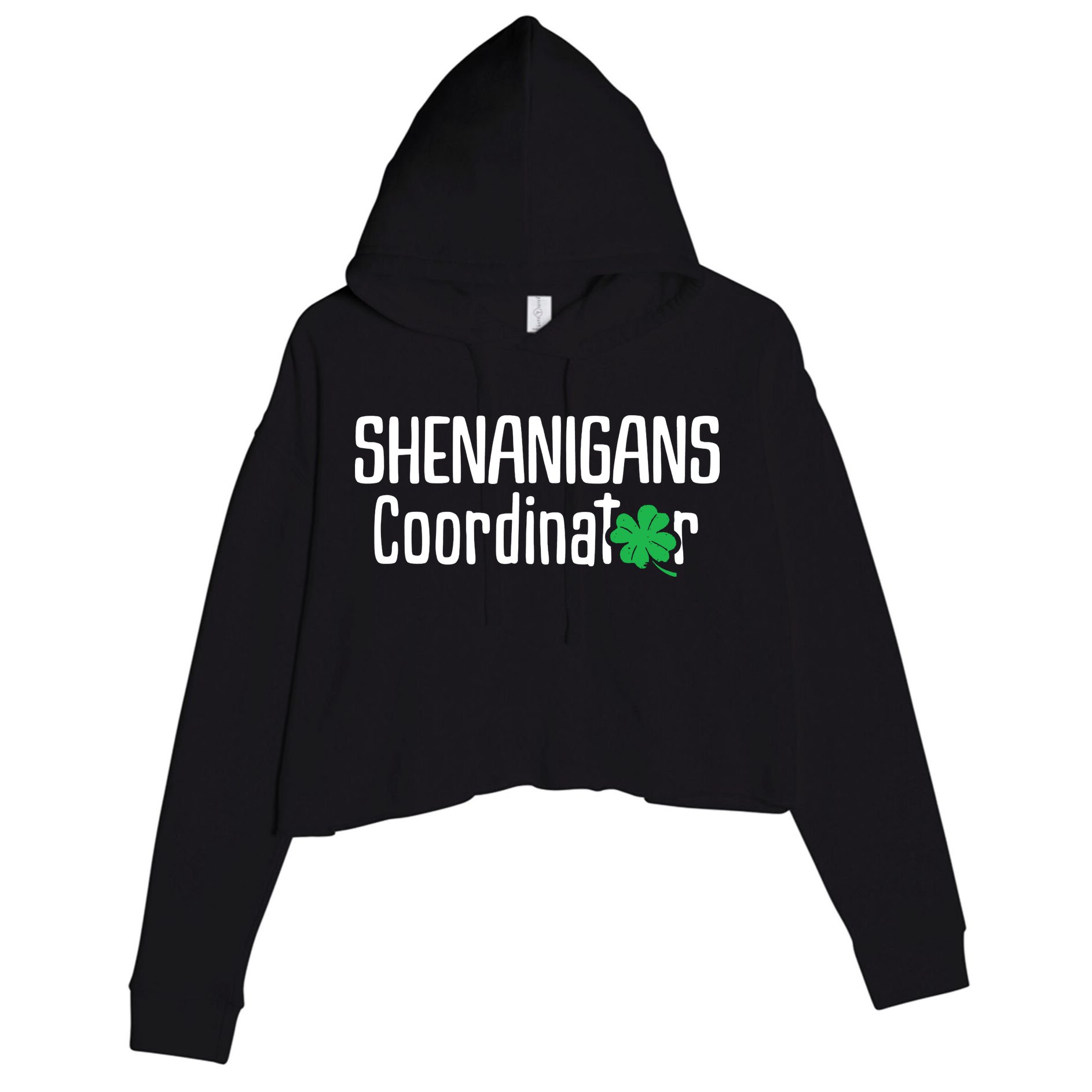 Shenanigans Coordinator St Patrick's Day Crop Fleece Hoodie