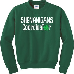 Shenanigans Coordinator St Patrick's Day Kids Sweatshirt