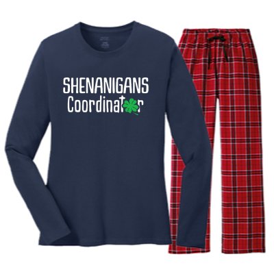 Shenanigans Coordinator St Patrick's Day Women's Long Sleeve Flannel Pajama Set 