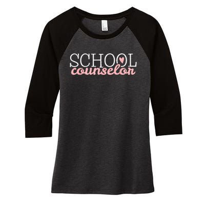 School Counselor Women's Tri-Blend 3/4-Sleeve Raglan Shirt