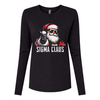 Sigma Claus Santa Funny Christmas Rizz Male The Rizzler Meme Womens Cotton Relaxed Long Sleeve T-Shirt