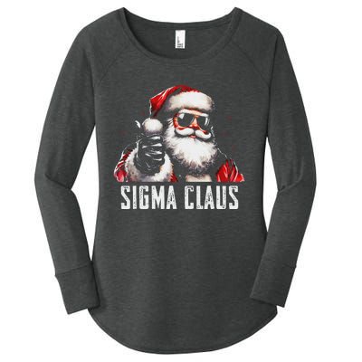 Sigma Claus Santa Funny Christmas Rizz Male The Rizzler Meme Women's Perfect Tri Tunic Long Sleeve Shirt