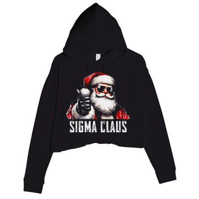 Sigma Claus Santa Funny Christmas Rizz Male The Rizzler Meme Crop Fleece Hoodie