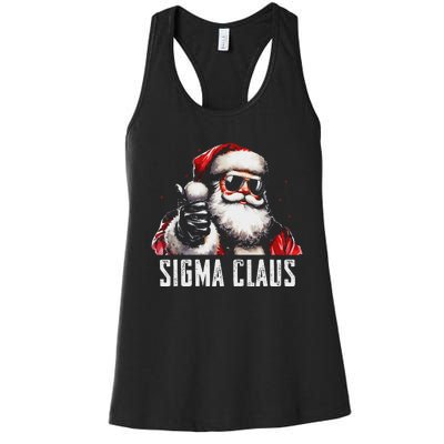 Sigma Claus Santa Funny Christmas Rizz Male The Rizzler Meme Women's Racerback Tank