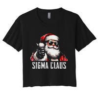 Sigma Claus Santa Funny Christmas Rizz Male The Rizzler Meme Women's Crop Top Tee