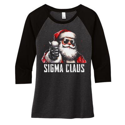 Sigma Claus Santa Funny Christmas Rizz Male The Rizzler Meme Women's Tri-Blend 3/4-Sleeve Raglan Shirt