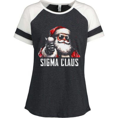 Sigma Claus Santa Funny Christmas Rizz Male The Rizzler Meme Enza Ladies Jersey Colorblock Tee