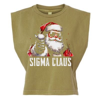 Sigma Claus Santa Funny Christmas Rizz Male The Rizzler Meme Garment-Dyed Women's Muscle Tee