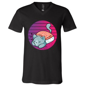 Sashimi Cat V-Neck T-Shirt