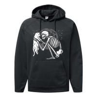 Skeleton Cat Skull Kitty Cute Goth Halloween Performance Fleece Hoodie