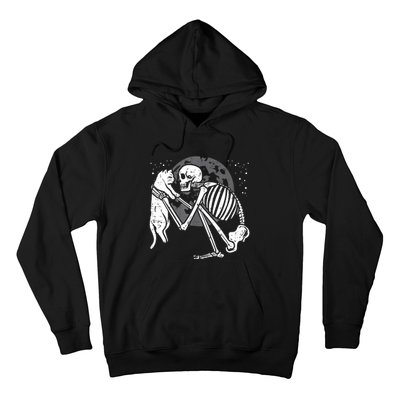 Skeleton Cat Skull Kitty Cute Goth Halloween Hoodie