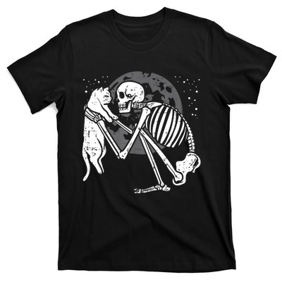 Skeleton Cat Skull Kitty Cute Goth Halloween T-Shirt