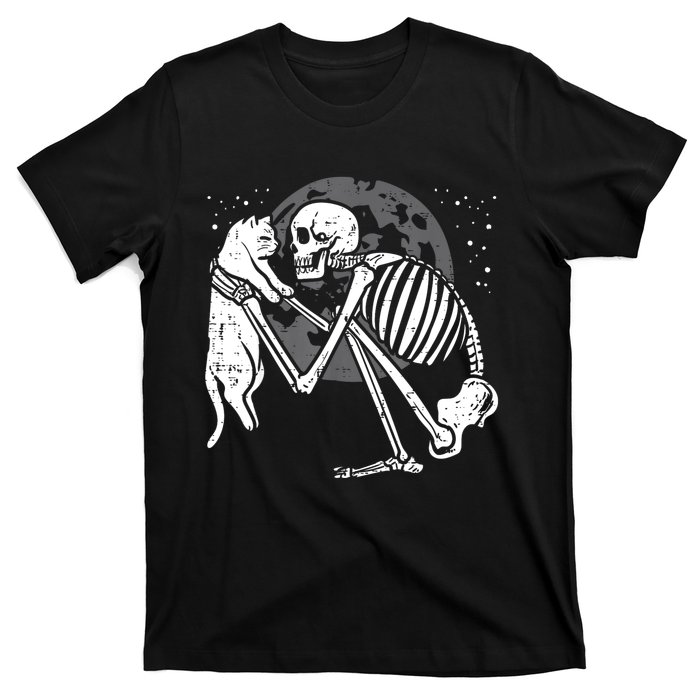 Skeleton Cat Skull Kitty Cute Goth Halloween T-Shirt