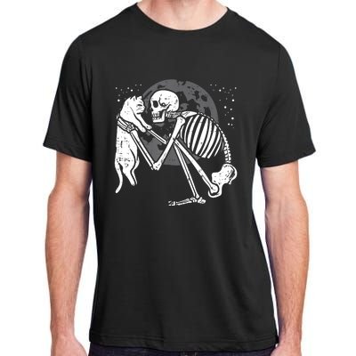 Skeleton Cat Skull Kitty Cute Goth Halloween Adult ChromaSoft Performance T-Shirt