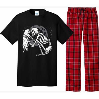 Skeleton Cat Skull Kitty Cute Goth Halloween Pajama Set