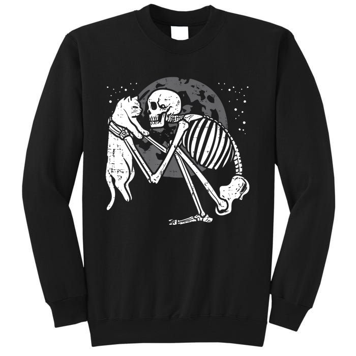 Skeleton Cat Skull Kitty Cute Goth Halloween Tall Sweatshirt