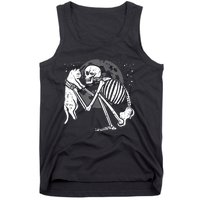 Skeleton Cat Skull Kitty Cute Goth Halloween Tank Top