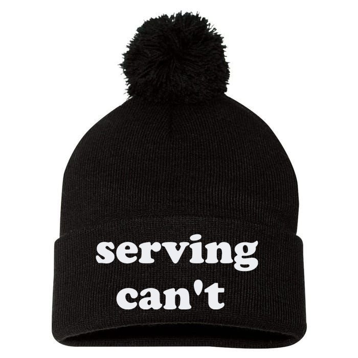 Serving CanT Pom Pom 12in Knit Beanie