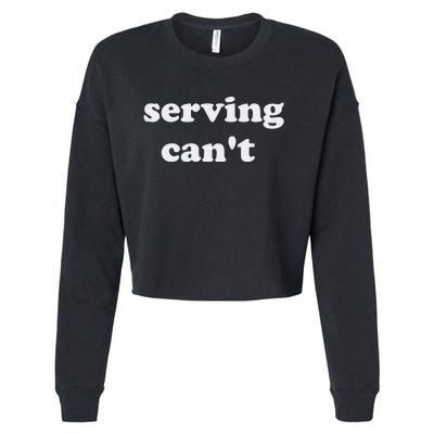 Serving CanT Cropped Pullover Crew