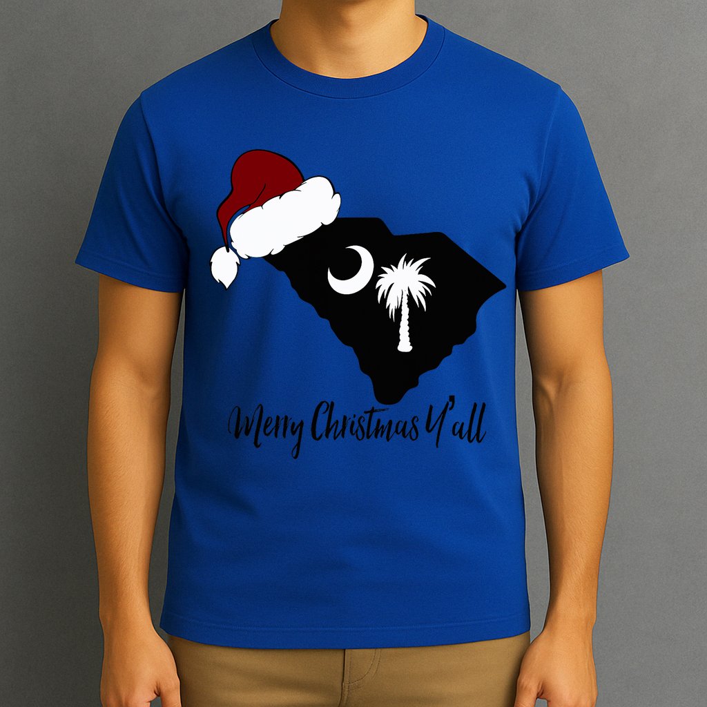 South Carolina Sc Merry Christmas Yall T-Shirt
