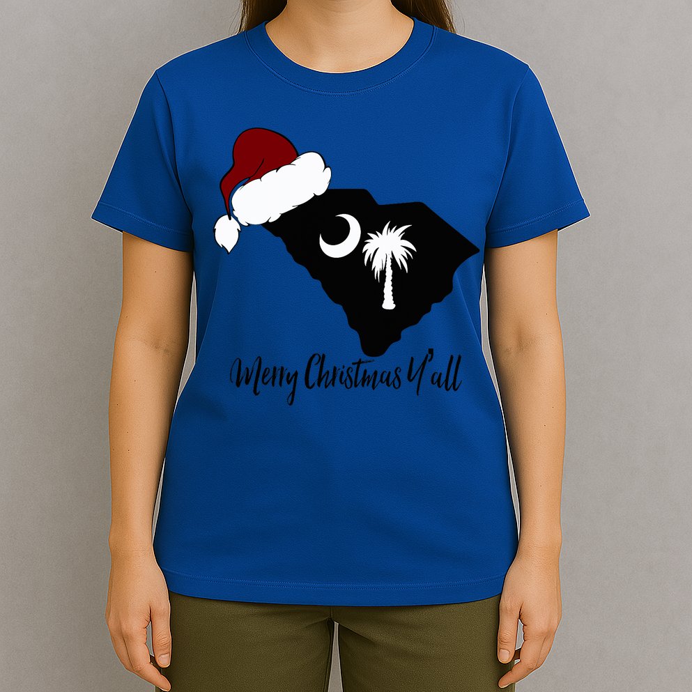 South Carolina Sc Merry Christmas Yall T-Shirt