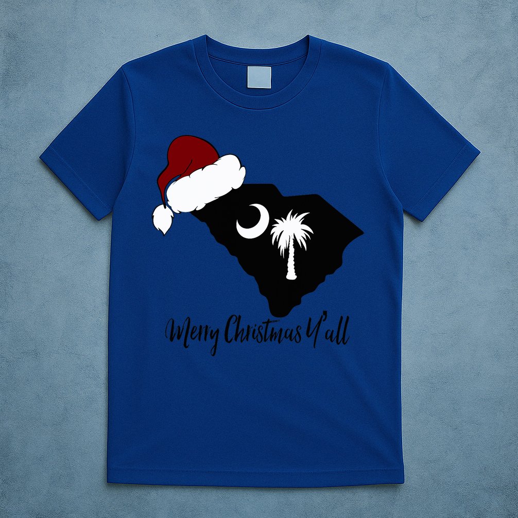 South Carolina Sc Merry Christmas Yall T-Shirt