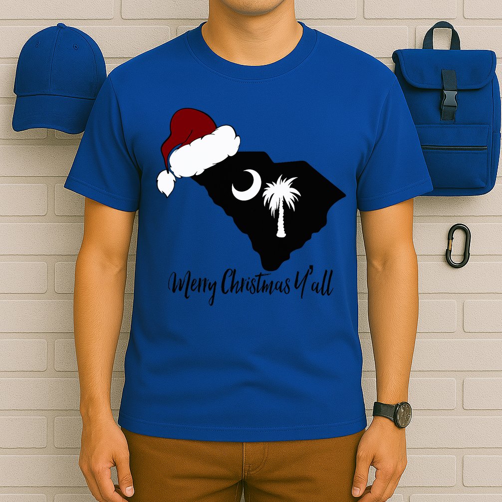 South Carolina Sc Merry Christmas Yall T-Shirt