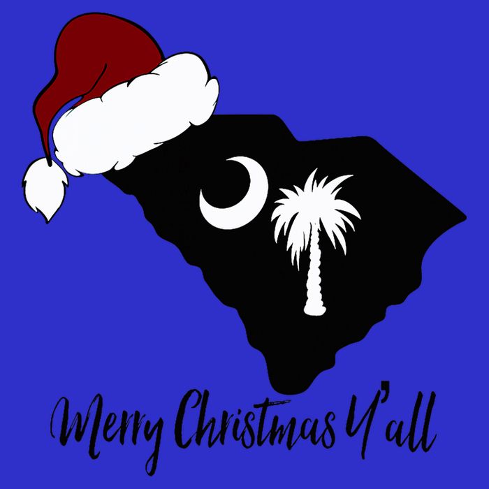 South Carolina Sc Merry Christmas Yall T-Shirt