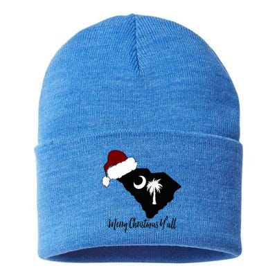 South Carolina Sc Merry Christmas Yall Sustainable Knit Beanie