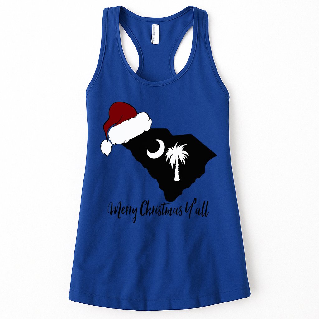 South Carolina Sc Merry Christmas Yall Womens Tank Top