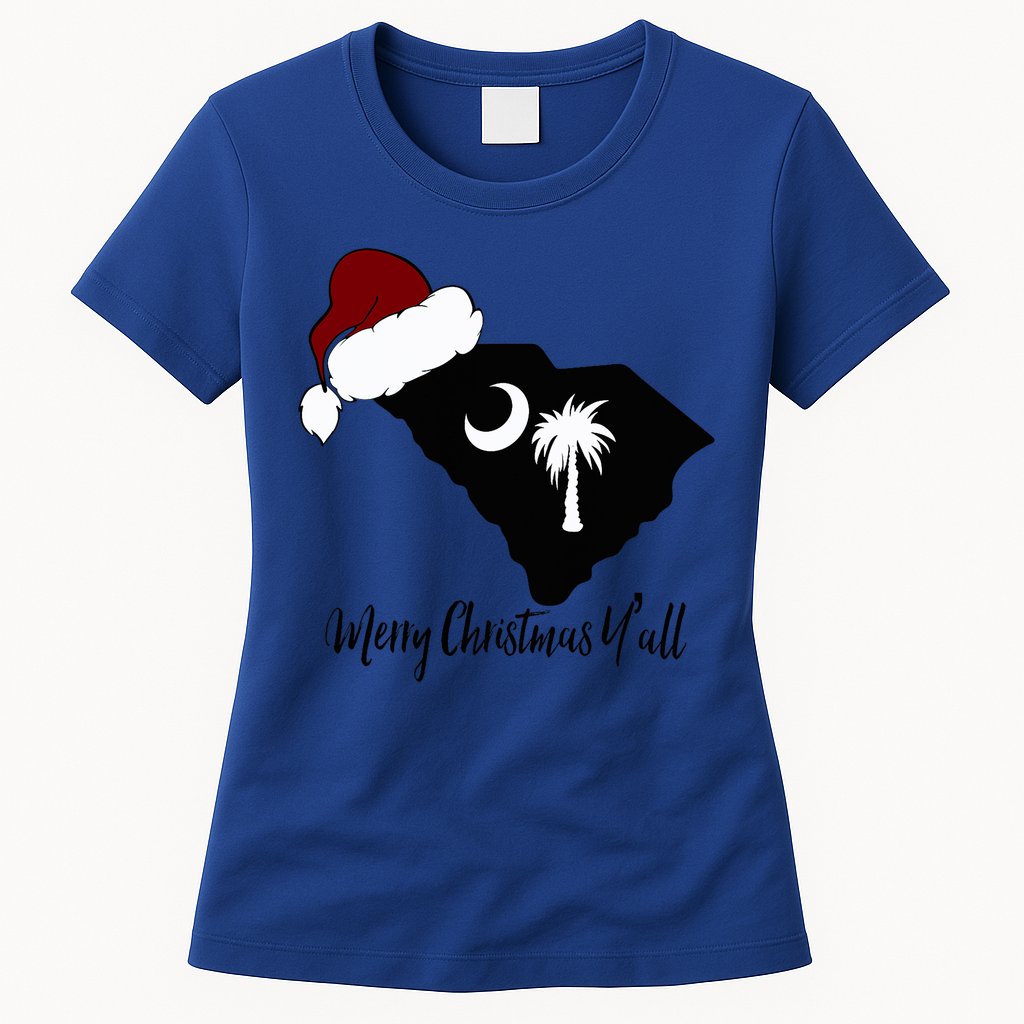 South Carolina Sc Merry Christmas Yall Womens T-Shirt