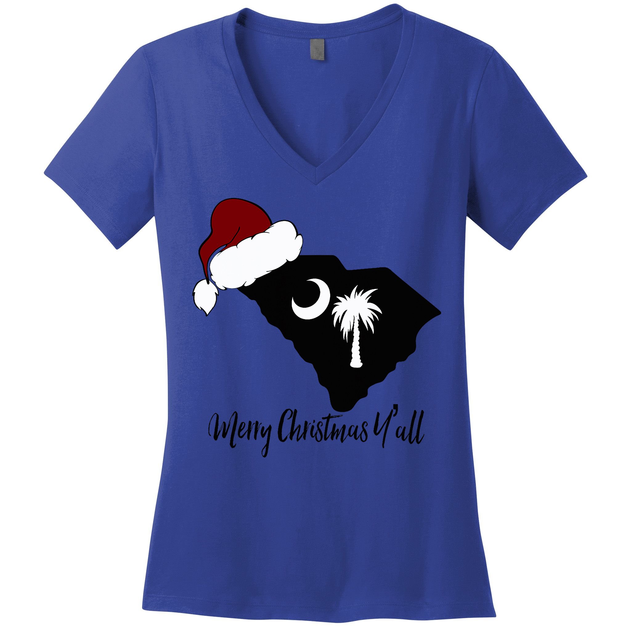 South Carolina Sc Merry Christmas Yall Women's V-Neck T-Shirt
