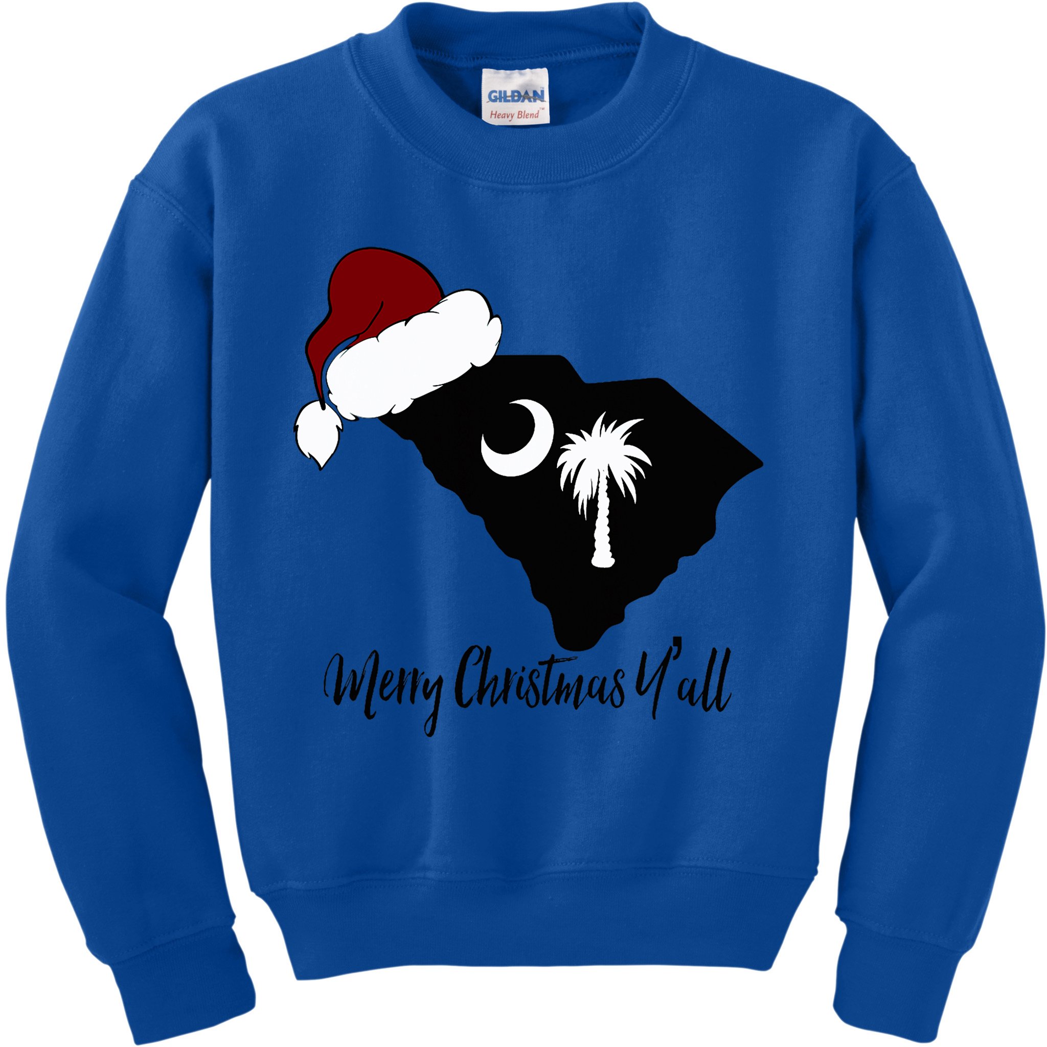 South Carolina Sc Merry Christmas Yall Kids Sweatshirt