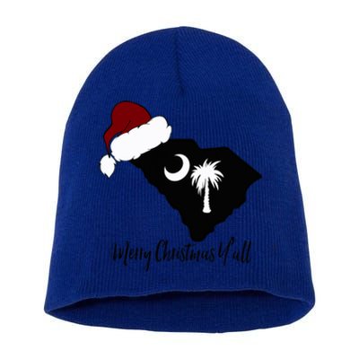 South Carolina Sc Merry Christmas Yall Short Acrylic Beanie