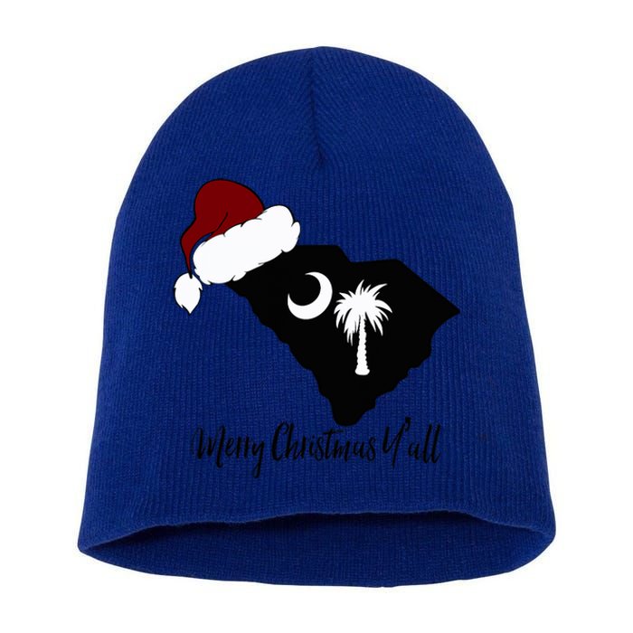 South Carolina Sc Merry Christmas Yall Short Acrylic Beanie