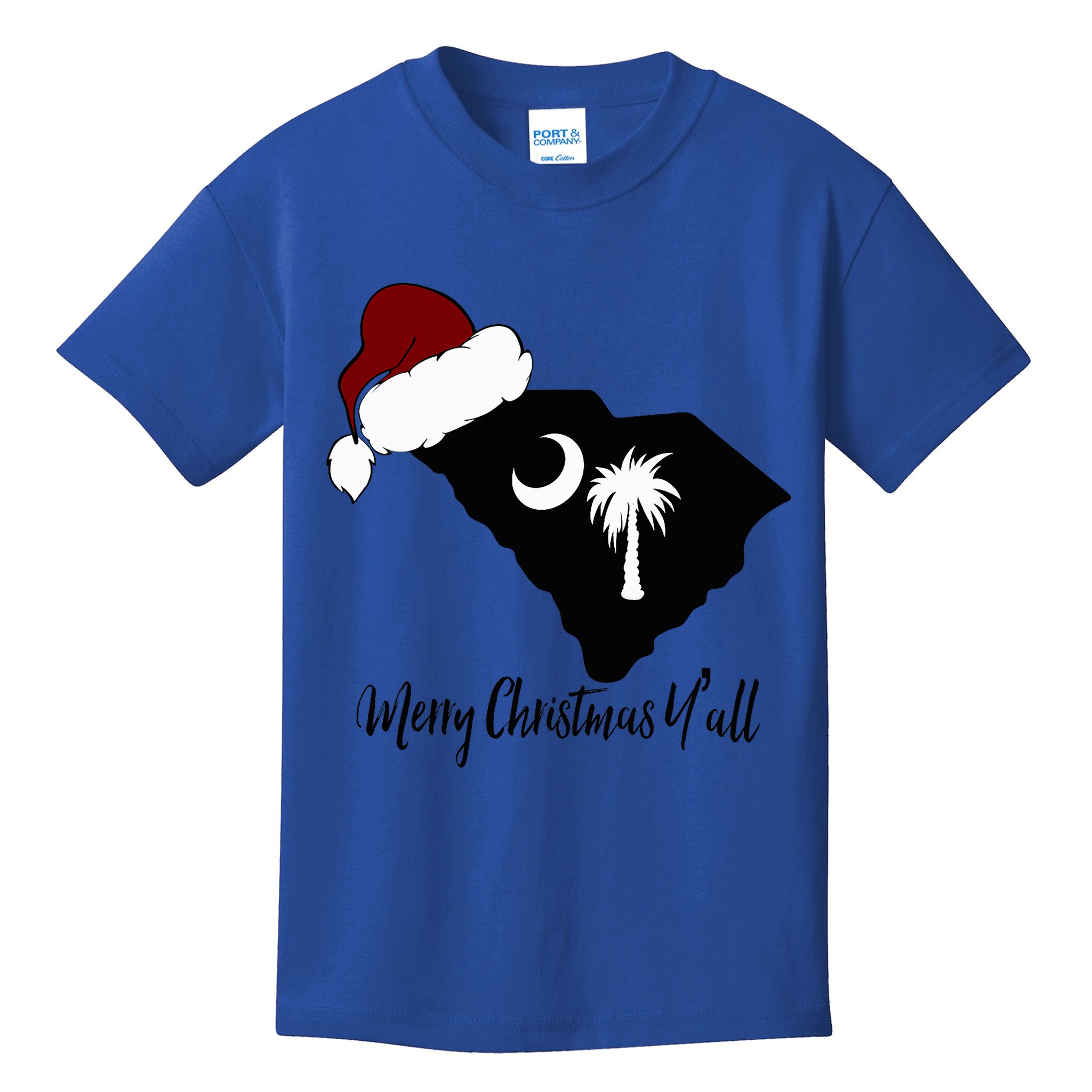 South Carolina Sc Merry Christmas Yall Kids T-Shirt