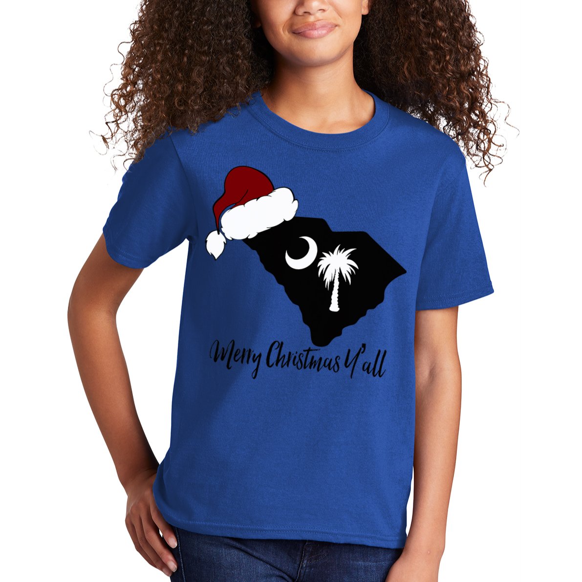 South Carolina Sc Merry Christmas Yall Kids T-Shirt