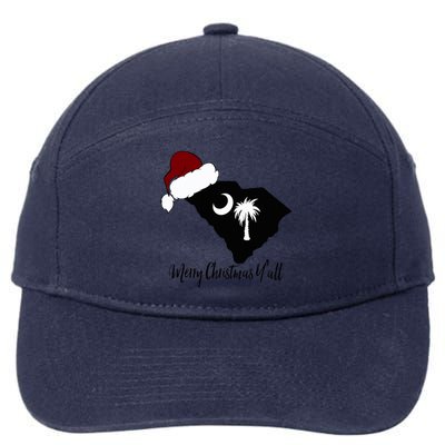 South Carolina Sc Merry Christmas Yall 7-Panel Snapback Hat