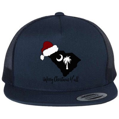 South Carolina Sc Merry Christmas Yall Flat Bill Trucker Hat