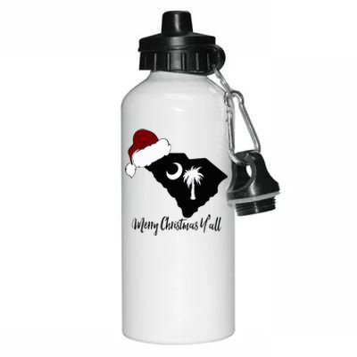 South Carolina Sc Merry Christmas Yall Aluminum Water Bottle