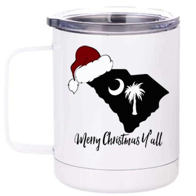 South Carolina Sc Merry Christmas Yall 12 oz Stainless Steel Tumbler Cup