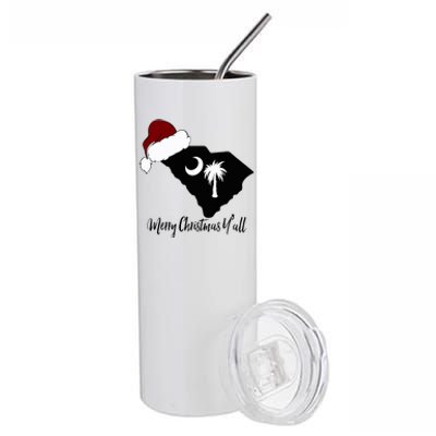 South Carolina Sc Merry Christmas Yall Stainless Steel Tumbler