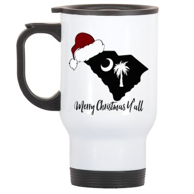 South Carolina Sc Merry Christmas Yall Stainless Steel Travel Mug