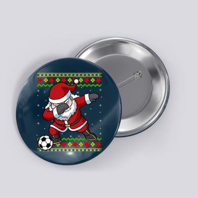 Santa Claus Soccer Dabbing Christmas Button